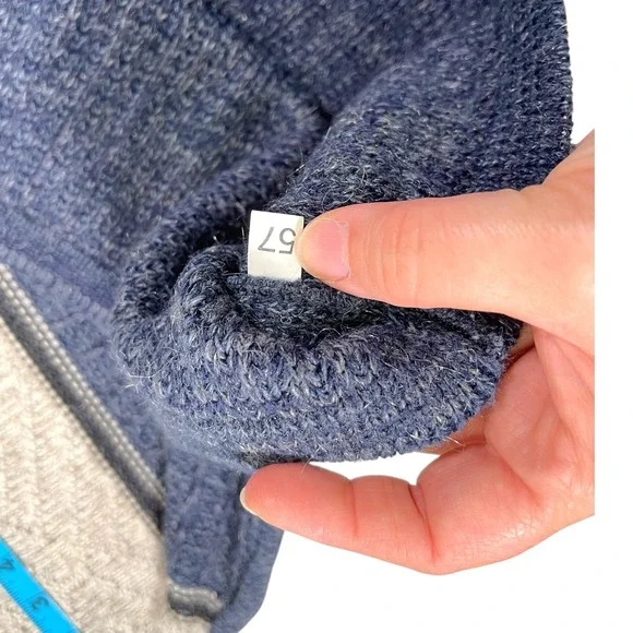 David Taylor Large Blue Cream Knit Sweater Colorblock Geometric Grandpa Core - Picture 6 of 9